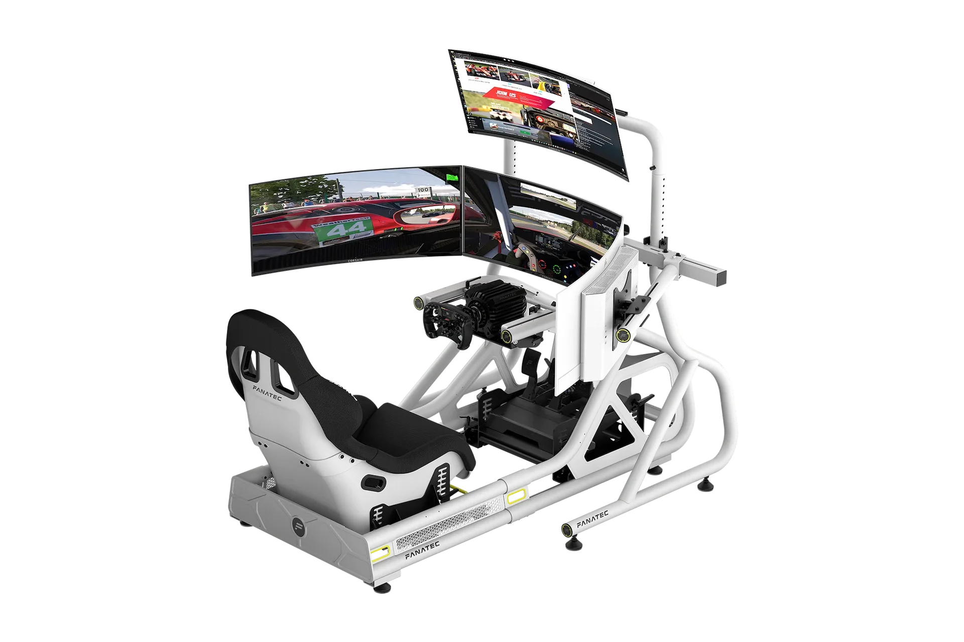 Fanatec ClubSport Cockpit Monitor Stand Triple Monitor Expansion Kit, White