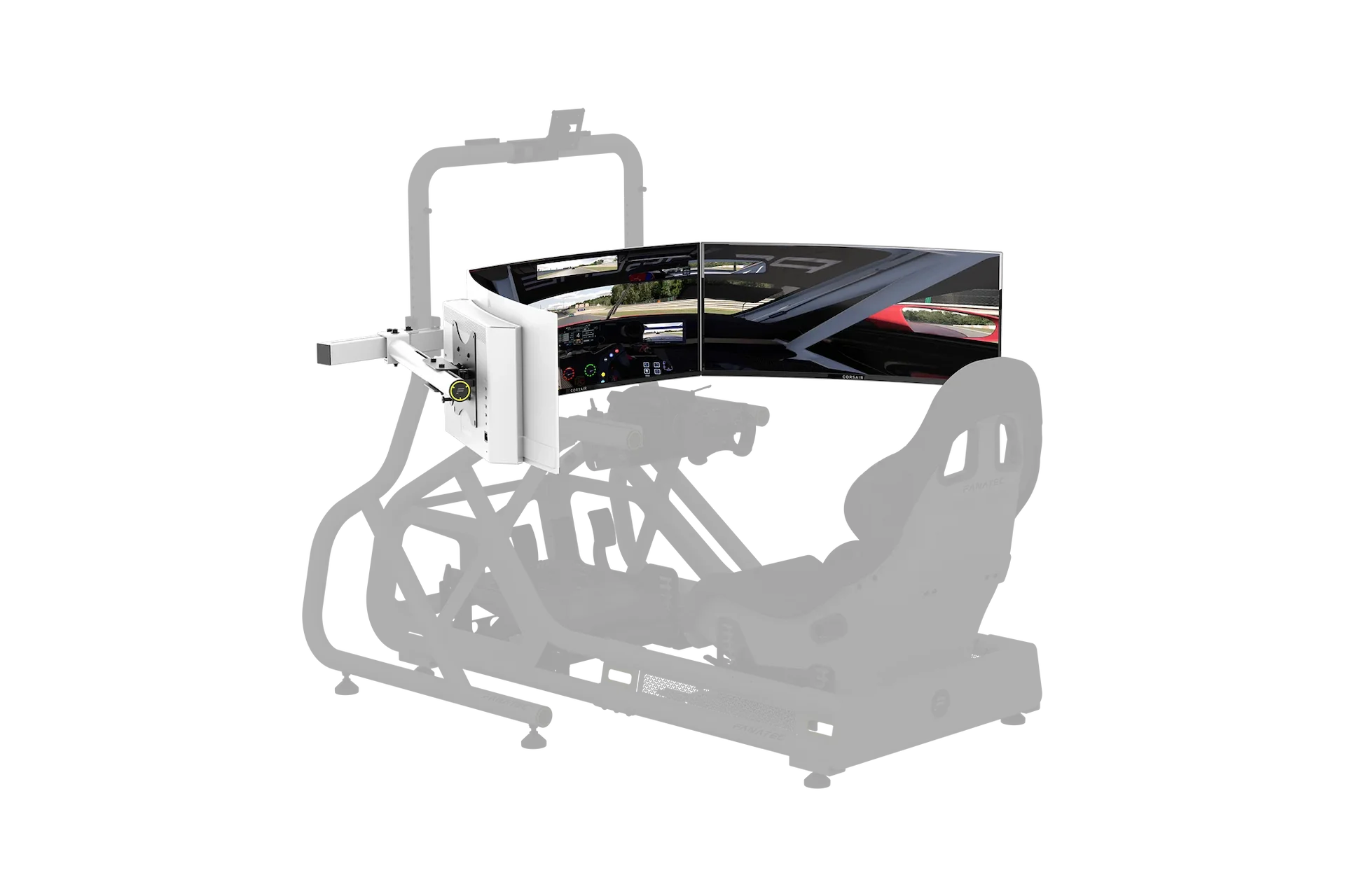 Fanatec ClubSport Cockpit Monitor Stand Triple Monitor Expansion Kit, White