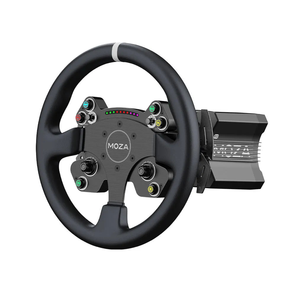 gaming steering wheel and pedals MOZA R12 V2 and CS V2P Steering Wheel Bundle